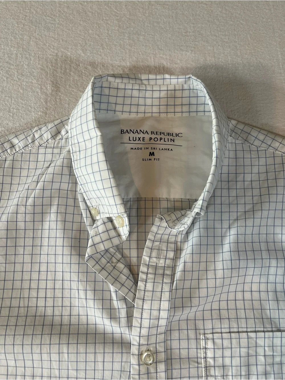 Banana Republic Luxe Poplin Slim Fit Button Down Shirt Men’s M